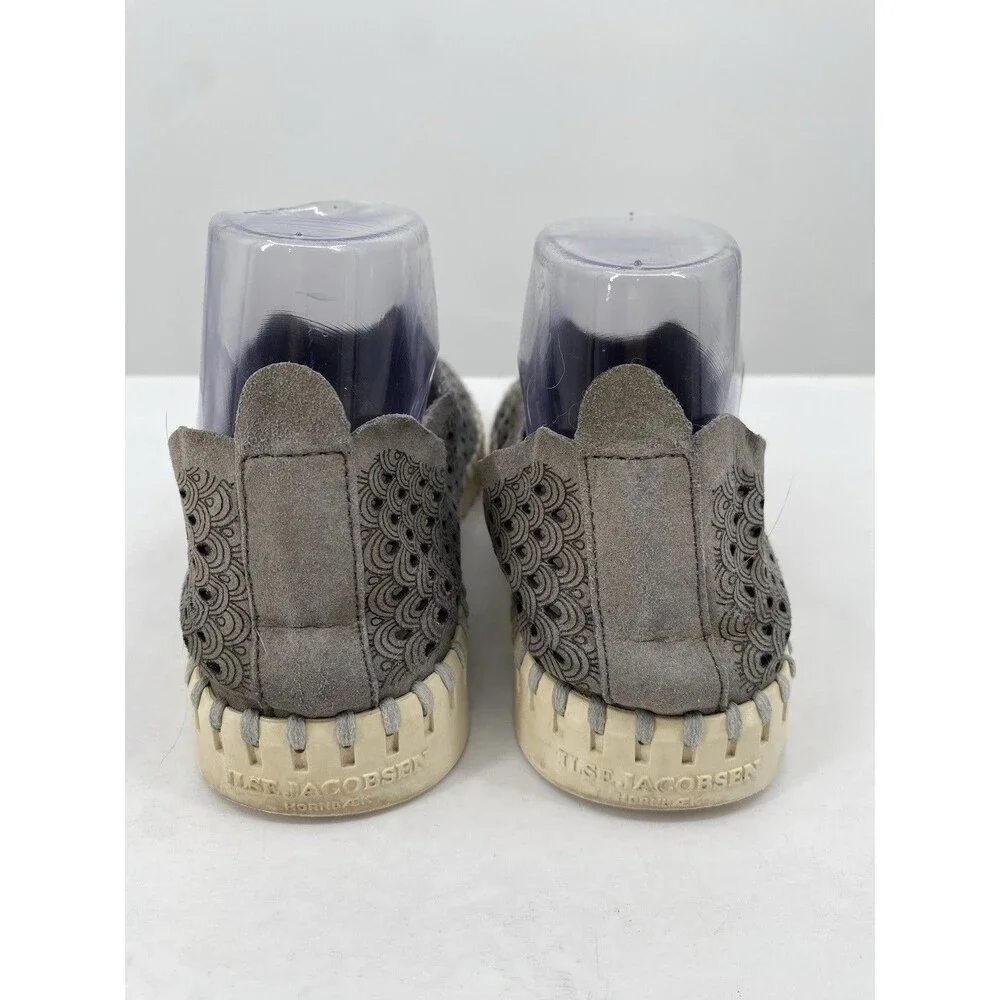 Ilse Jacobsen Shoes US 7.5 EU 38 Gray Tulip Flats Comfort Perforated Slip On